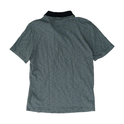Blue Striped Short Sleeve Polo