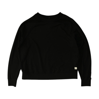 Black Solid Sweatshirt Pullover