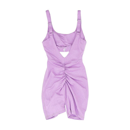 Purple Solid Romper