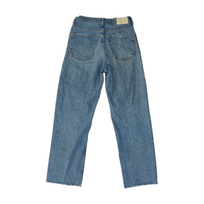 Blue High Rise Straight Leg Jeans