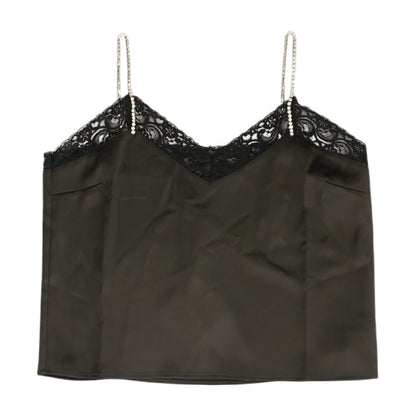 Black Solid Sleeveless Blouse