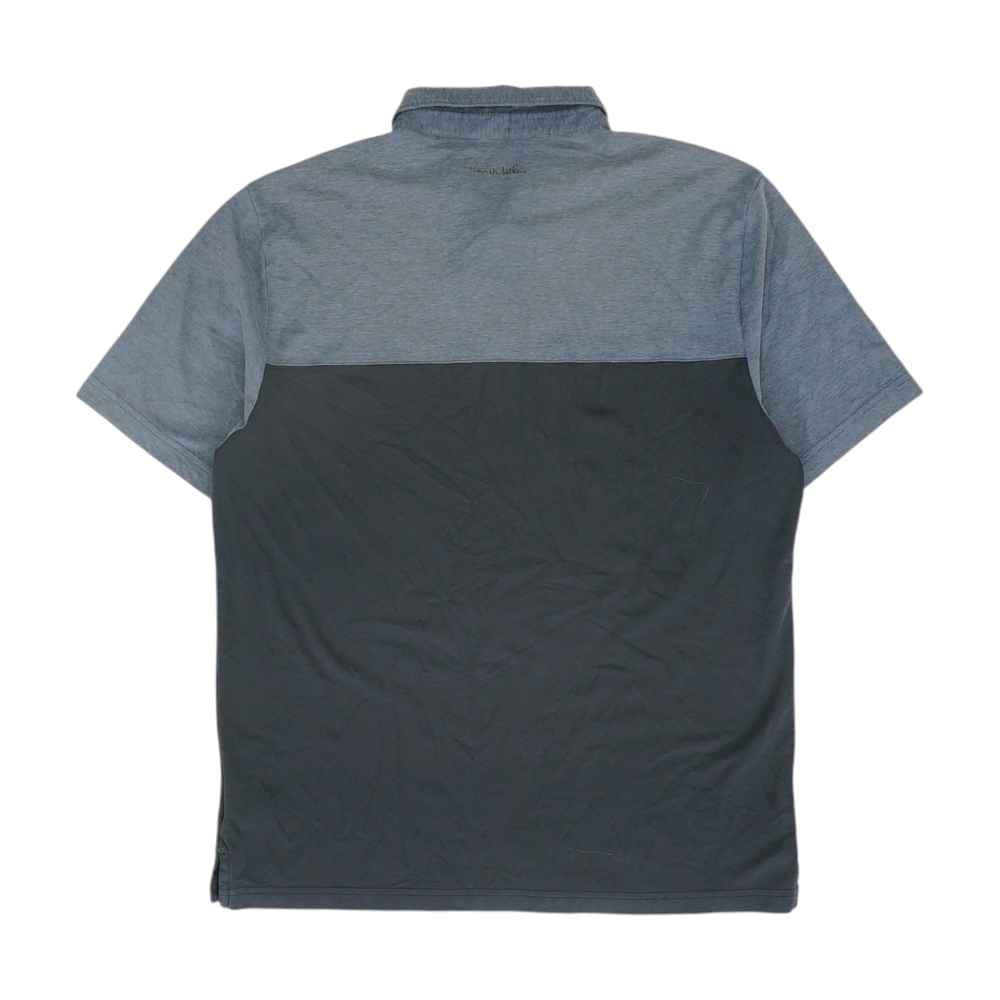 Navy Color Block Short Sleeve Polo