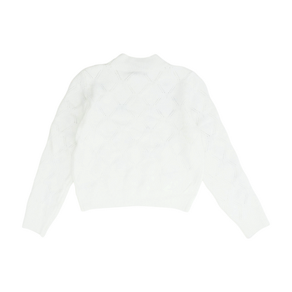 White Floral Pullover Sweater