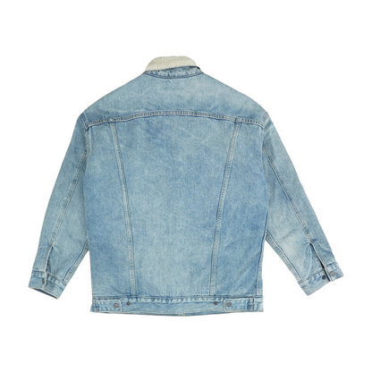 Blue Solid Denim Jacket