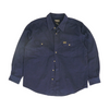 Navy Solid Flannel Button Down
