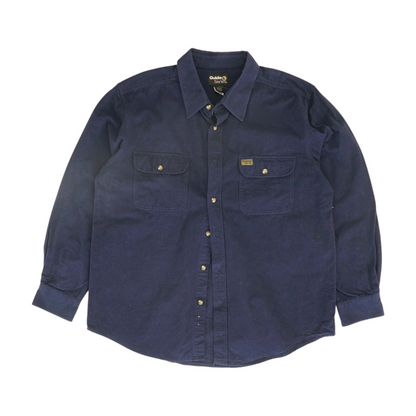 Navy Solid Flannel Button Down