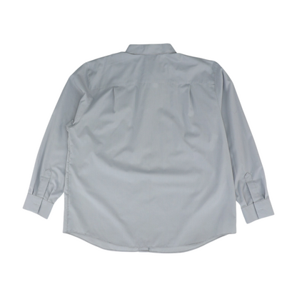 Gray Solid Long Sleeve Button Down