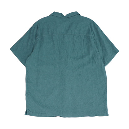 Olive Solid Short Sleeve Button Down