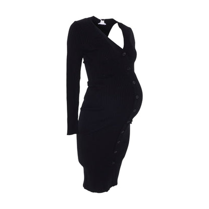 Black Maternity Midi Dress