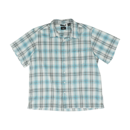 Blue Plaid Short Sleeve Button Down