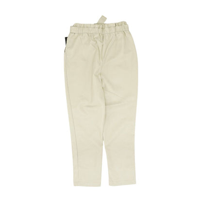 Beige Solid Pants