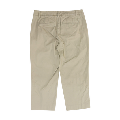 Tan Solid Chino Capris