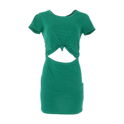 Green Striped Mini Dress