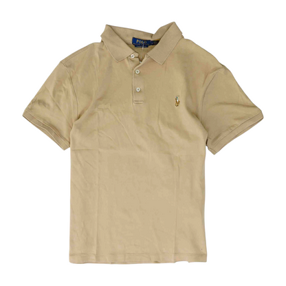 Tan Solid Short Sleeve Polo