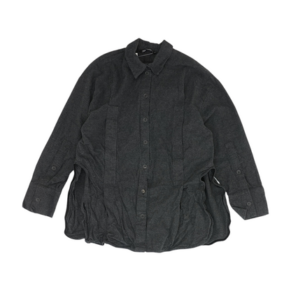 Gray Solid Flannel Button Down