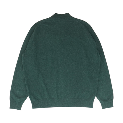 Green Solid 1/4 Zip Sweater