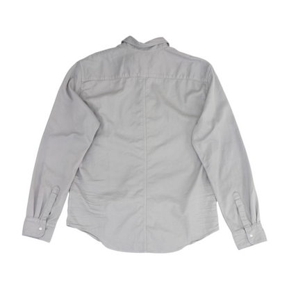 Gray Solid Long Sleeve Button Down