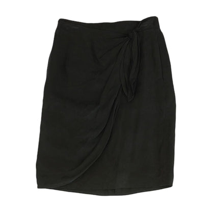 Black Solid Midi Skirt