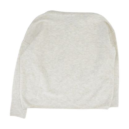Beige Graphic Pullover Sweater
