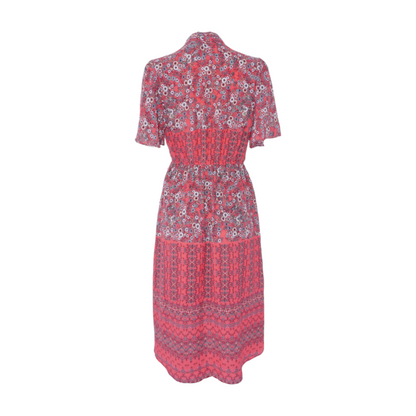 Red Print Midi Dress