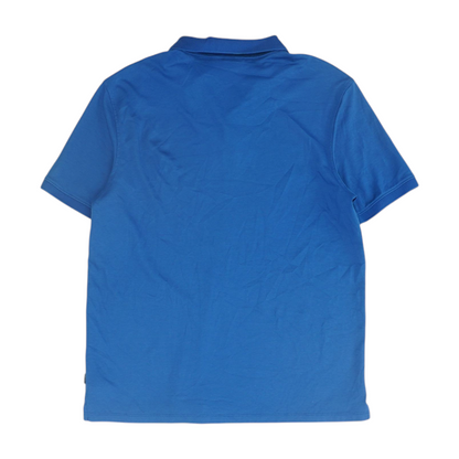 Blue Solid Short Sleeve Polo