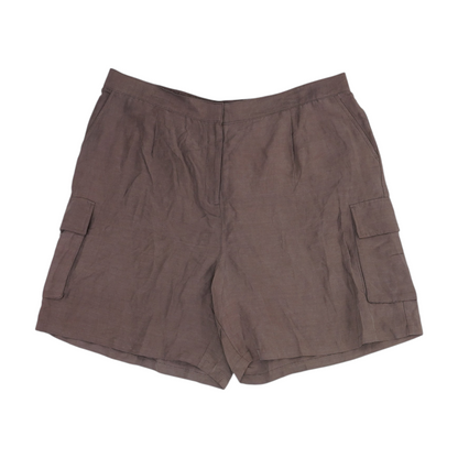 Brown Solid Chino Shorts