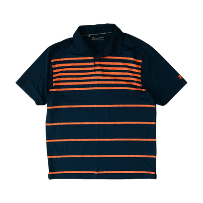 Teal Striped Short Sleeve Polo