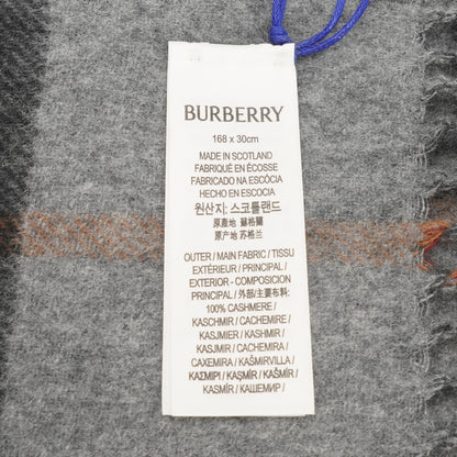 Grey & Charcoal Giant Check Cashmere Lateral Split Scarf