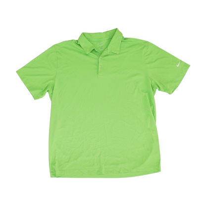 Neon Green Solid Short Sleeve Polo