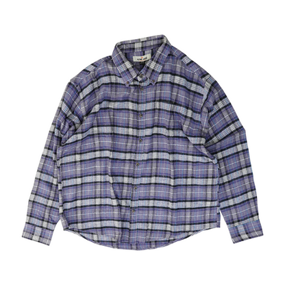 Purple Plaid Flannel Button Down