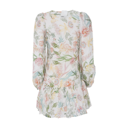 Cream Floral Mini Dress