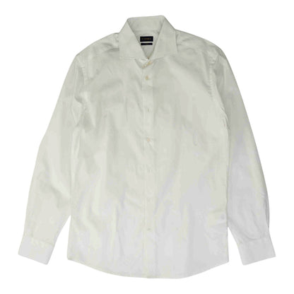 White Solid Long Sleeve Button Down