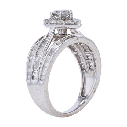 1 9/10 ctw 10K White Gold Diamond Engagement Ring