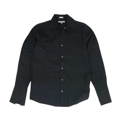 Black Solid Long Sleeve Button Down