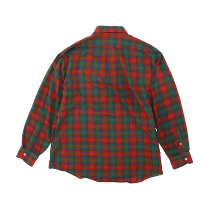 Vintage Red Plaid Long Sleeve Button Down