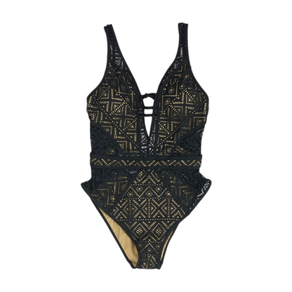 Black Abstract One-Piece