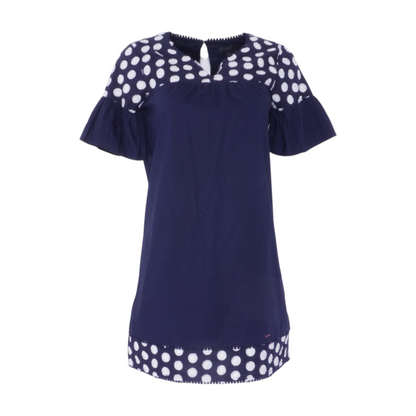 Navy Petite Polka Dot Mini Dress