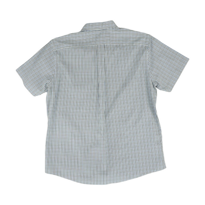 White Plaid Short Sleeve Button Down
