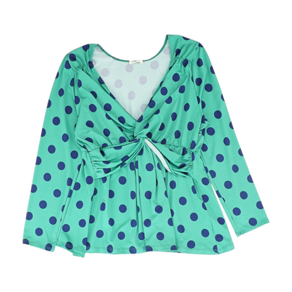 Green Plus Polka Dot Blouse