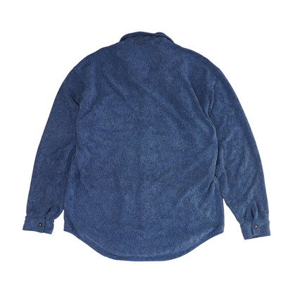 Blue Solid Flannel Button Down