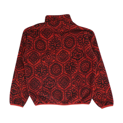 Vintage Red Print 1/4 Zip Pullover