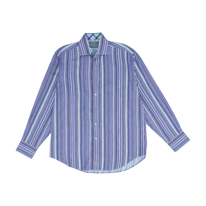 Purple Striped Long Sleeve Button Down