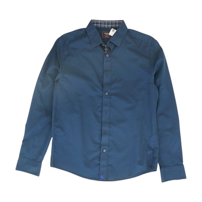 Navy Solid Long Sleeve Button Down