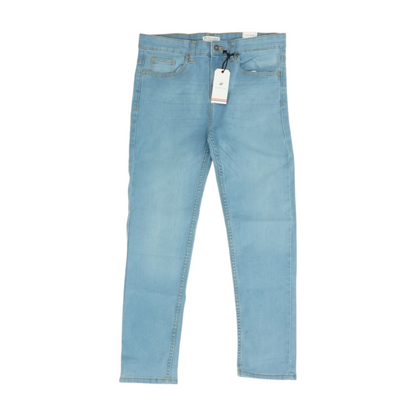 Blue Solid Straight Jeans