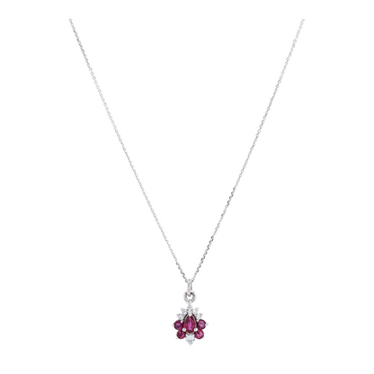18K White Gold Diamond Pendant Necklace
