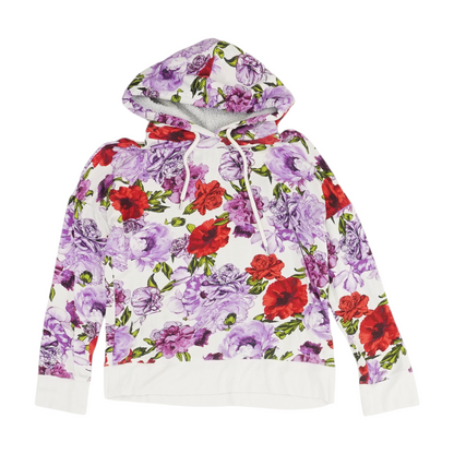 Purple Floral Hoodie Pullover