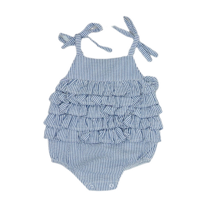 Blue Striped Sleeveless One-Piece