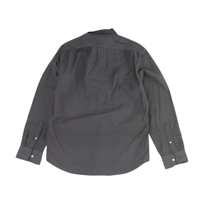 Gray Solid Long Sleeve Button Down
