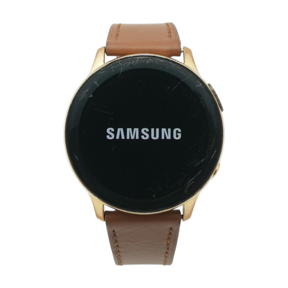 40mm Galaxy Watch Active2 Gold Smartwatch Brown Band S/M