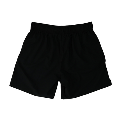 Black Solid Active Shorts
